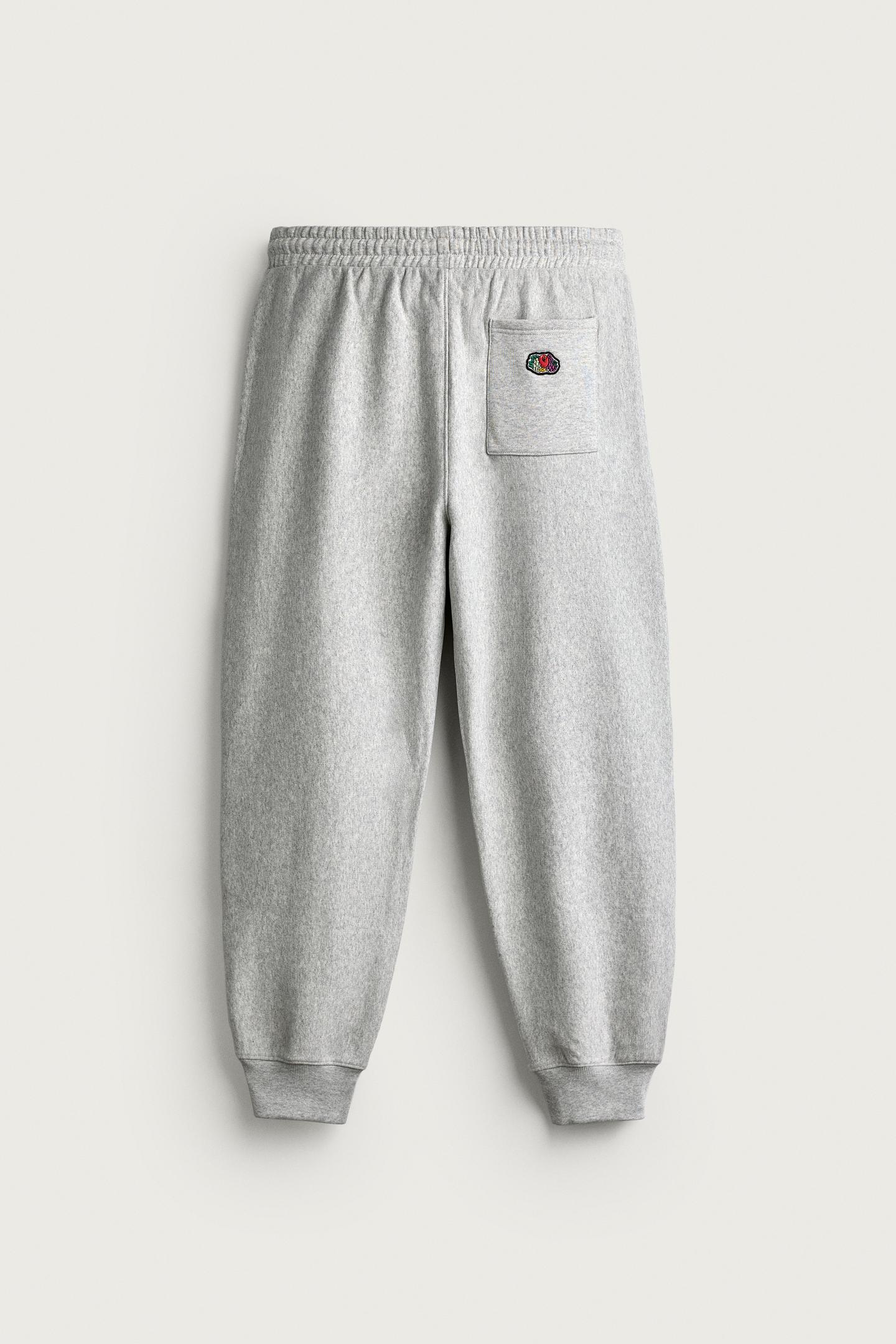 Мужские брюки Zara Fruit OF the Loom™ Sweatpants, цвет: Серый меланжевый — фото 7