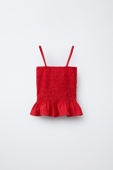 CAMISETA GOMAS ELÁSTICAS - Rojo de Zara - Imagen 0