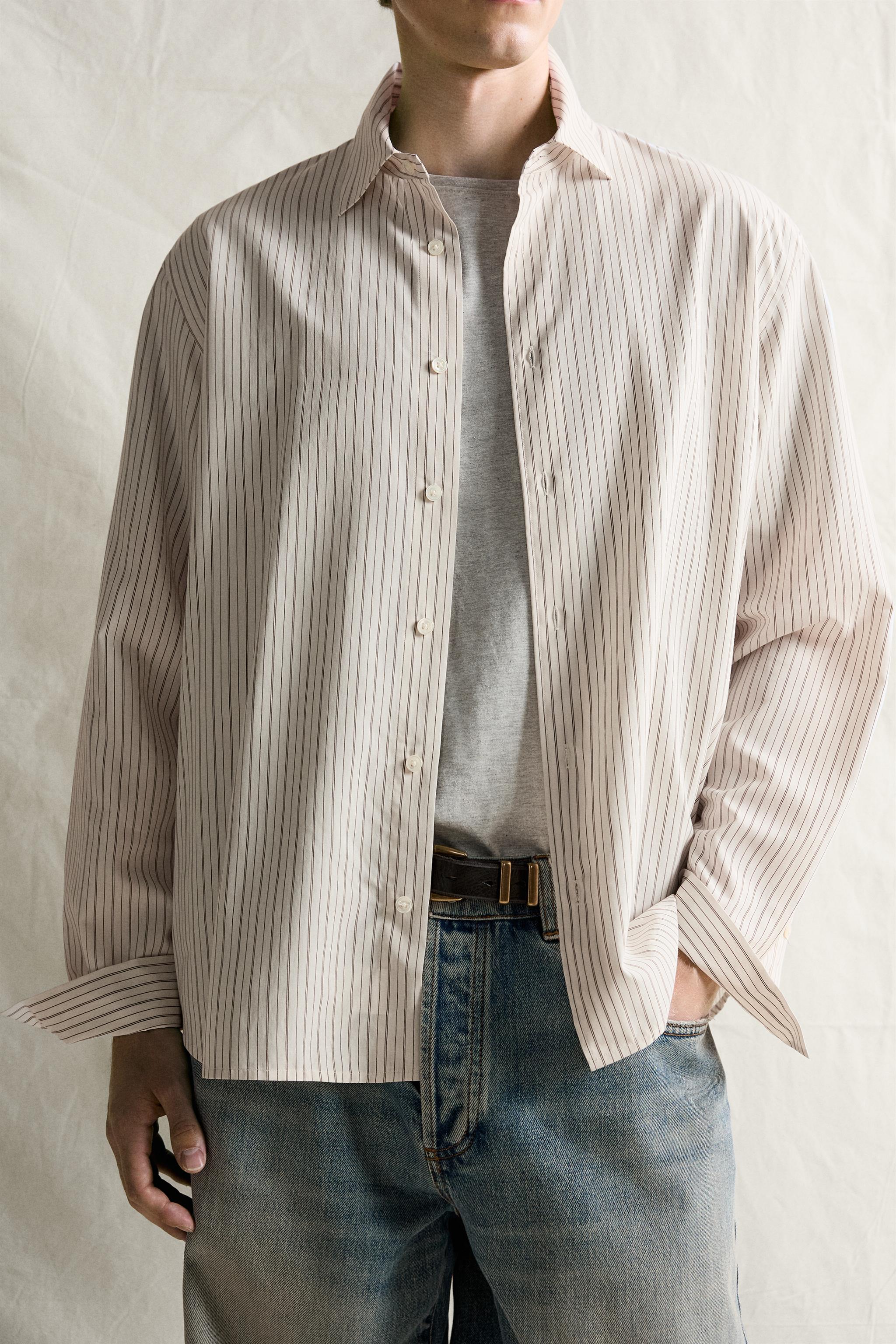 Zara ÇİZGİLİ REGULAR FIT GÖMLEK görsel 5
