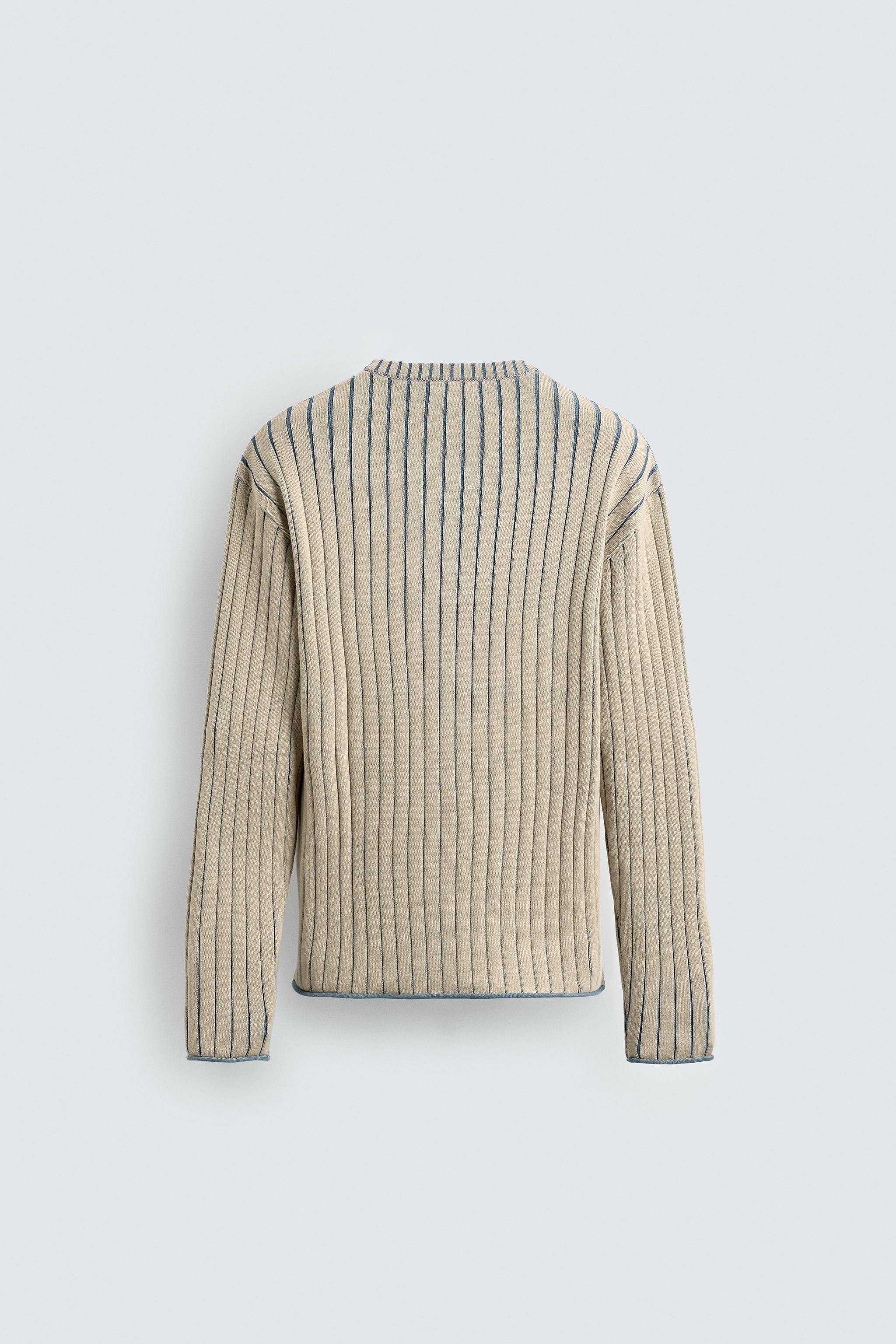 PRINTED TEXT RIBBED JUMPER