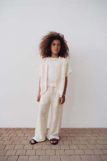 STRAIGHT KNIT TROUSERS - Ecru by Zara