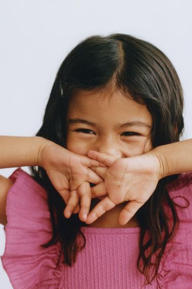 KOMBINIRANA OBLEKA S TEKSTURO - Temno rožnata od Zare