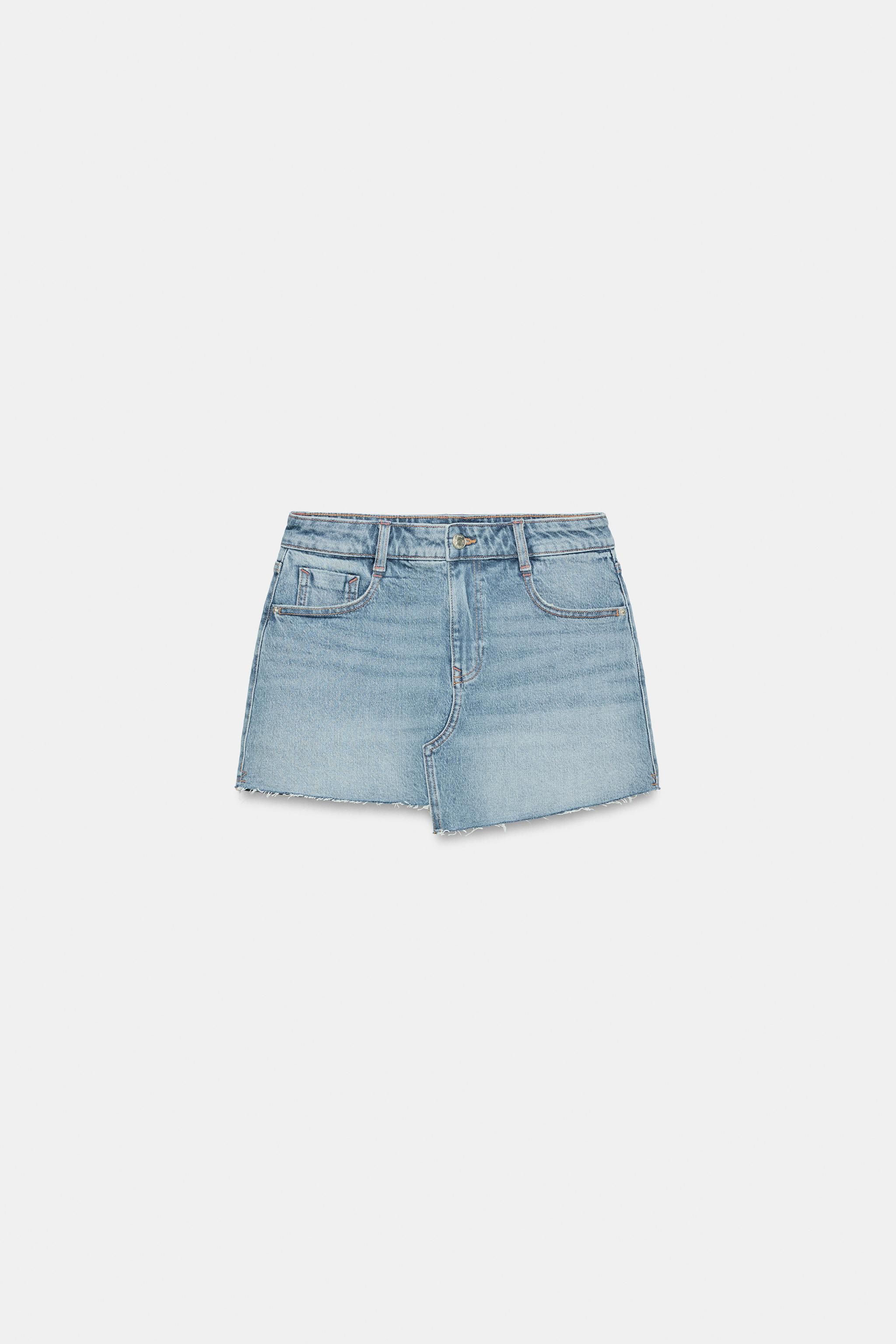 Z1975 DİKİŞSİZ PAÇA DENIM ŞORT ETEK - Görsel 7
