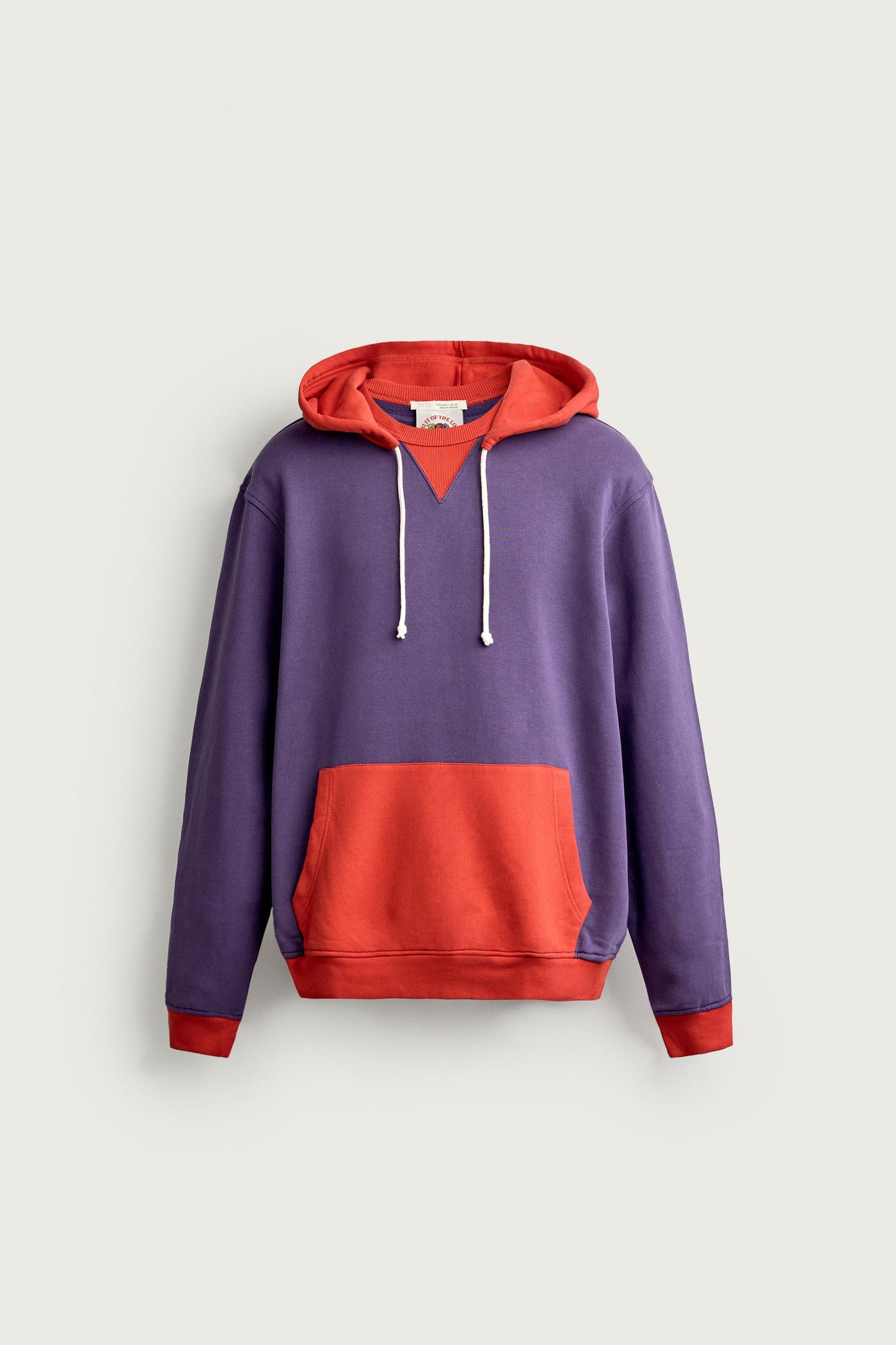 Мужское худи Zara Fruit OF the Loom™ Contrast, цвет: Сиреневый — фото 7
