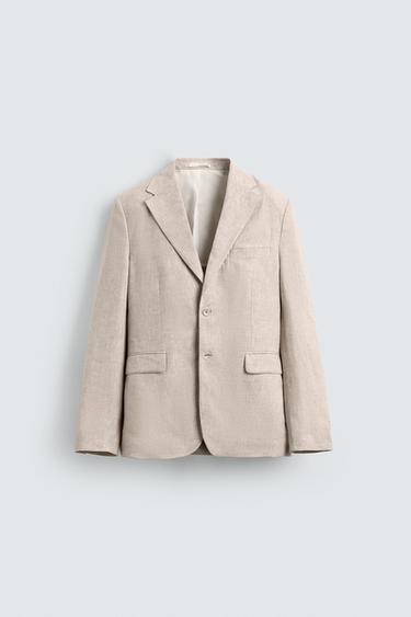 Zaras KOSTYMKAVAJ 100% LINNE - Ljust beige