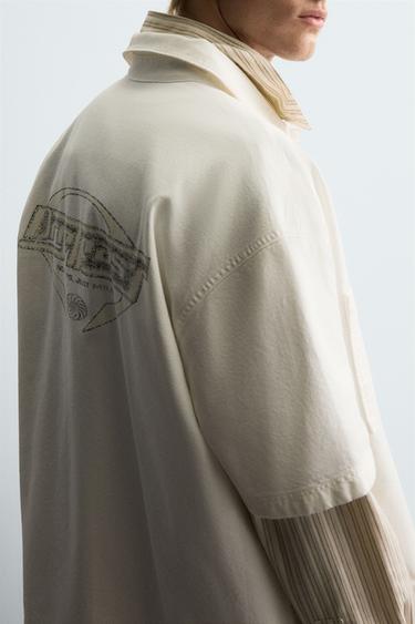 CHEMISE À IMPRIMÉ DÉLAVÉ - Blanc de Zara - Image 6