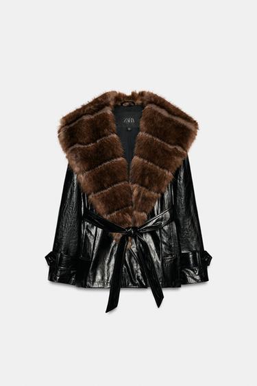 TRENCH EFECTO PIEL ZW COLLECTION - Negro de Zara - Imagen 0