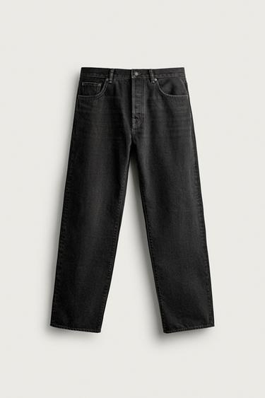STRAIGHT-LEG JEANS - Black by Zara