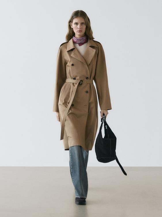 100% cotton trench coat