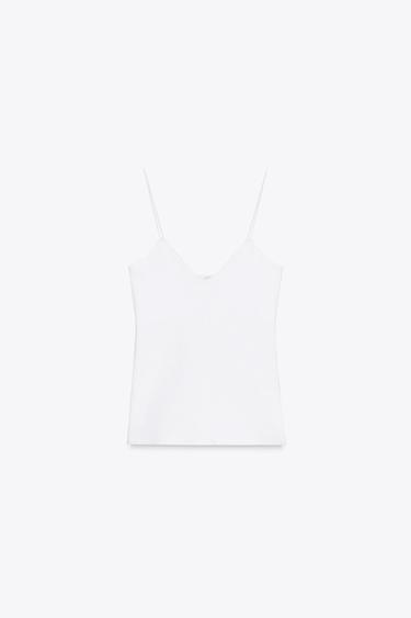 STRAPPY COTTON TOP - White by Zara - Image 5