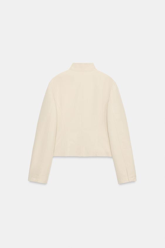 VESTE CROISÉE À BOUTONS - Beige de Zara - Image 6