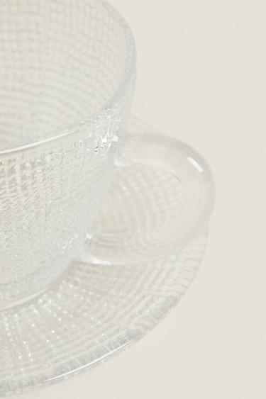 GLASS TEACUP WITH RAISED DESIGN -  by Zara - Image 9