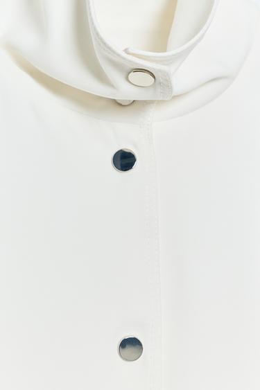 VESTE BOMBER COL MONTANT - Blanc cassé de Zara - Image 8