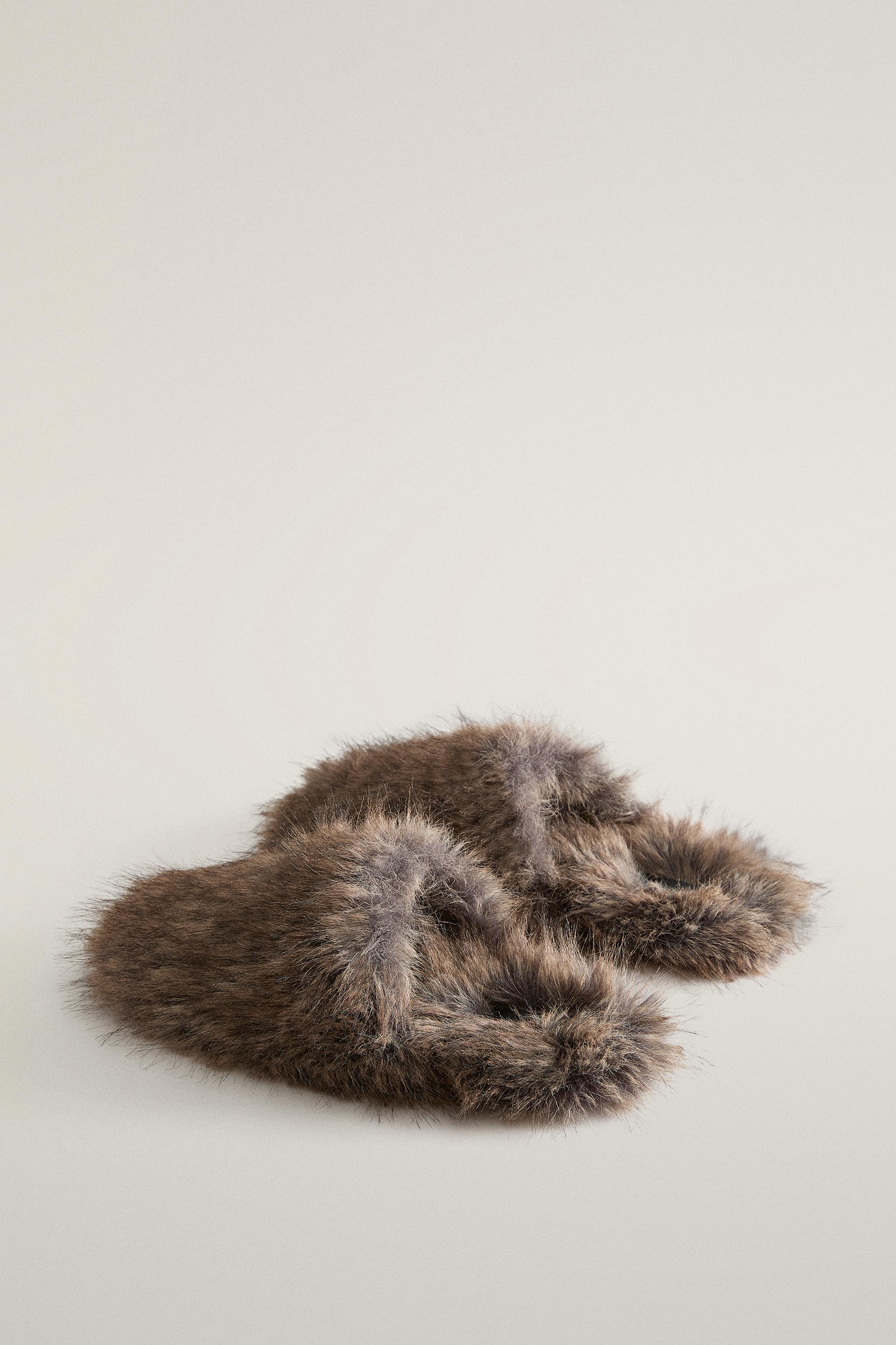 MARLED FAUX FUR SLIPPERS