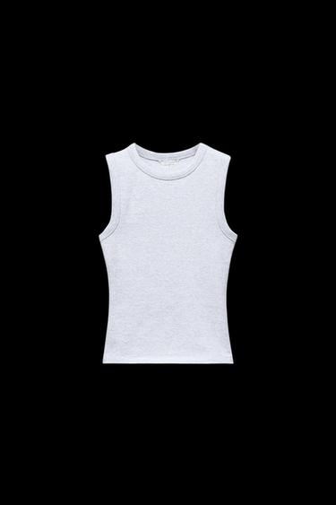 Zara RIB TOP - Gray marl - Image 0