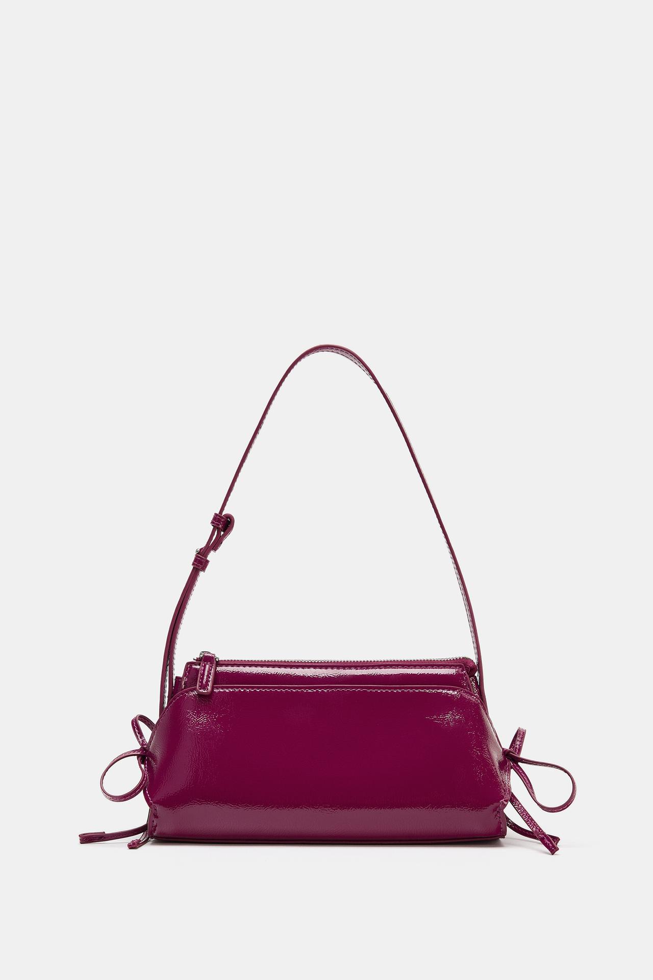 BOW SHOULDER BAG — Eggplant