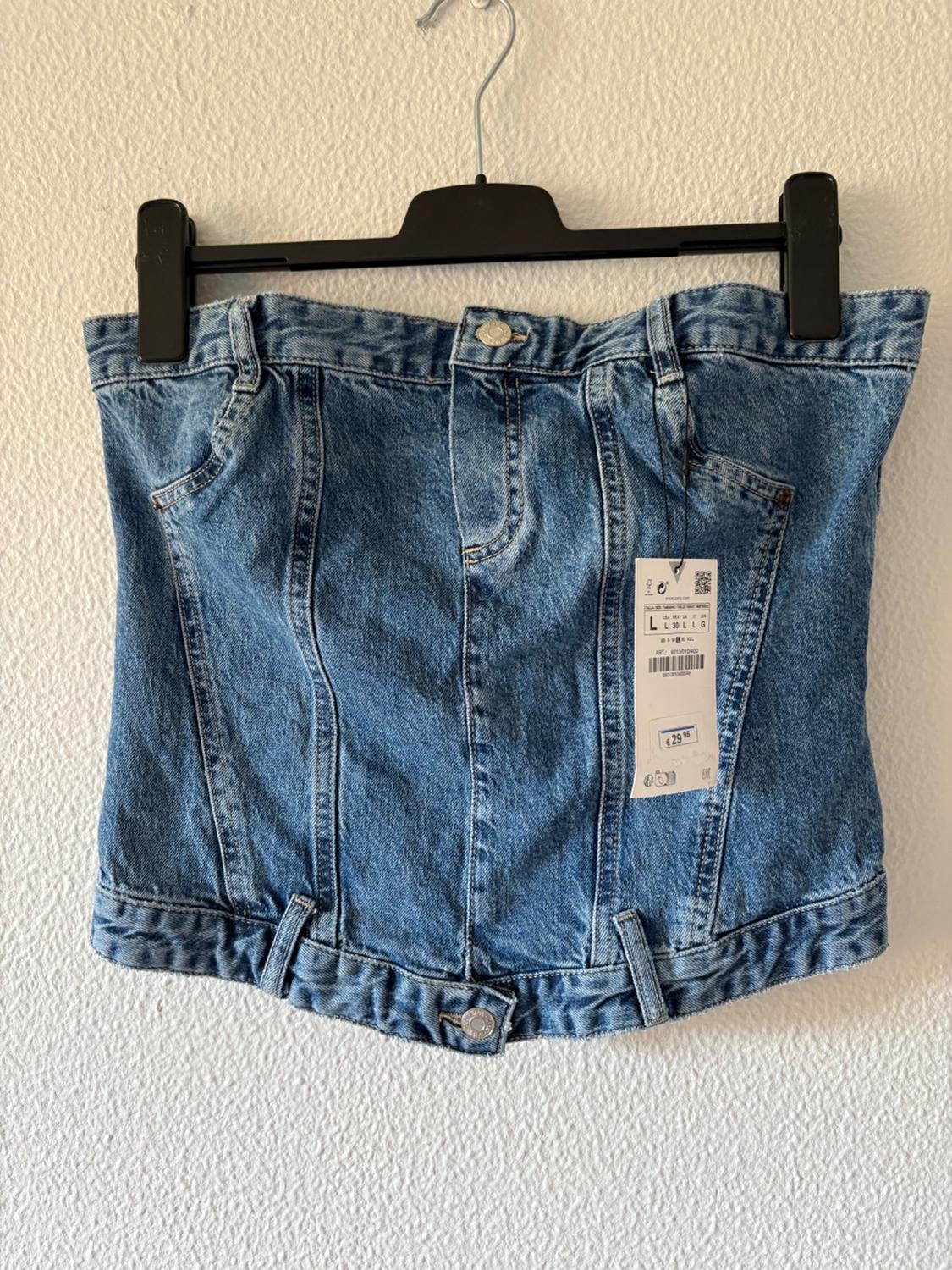 DENIM TRF CORSETRY-INSPIRED TOP - Image 3