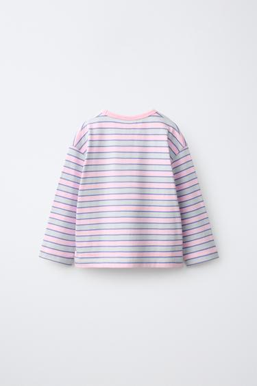 STRIPED HEART T-SHIRT — Pink 2