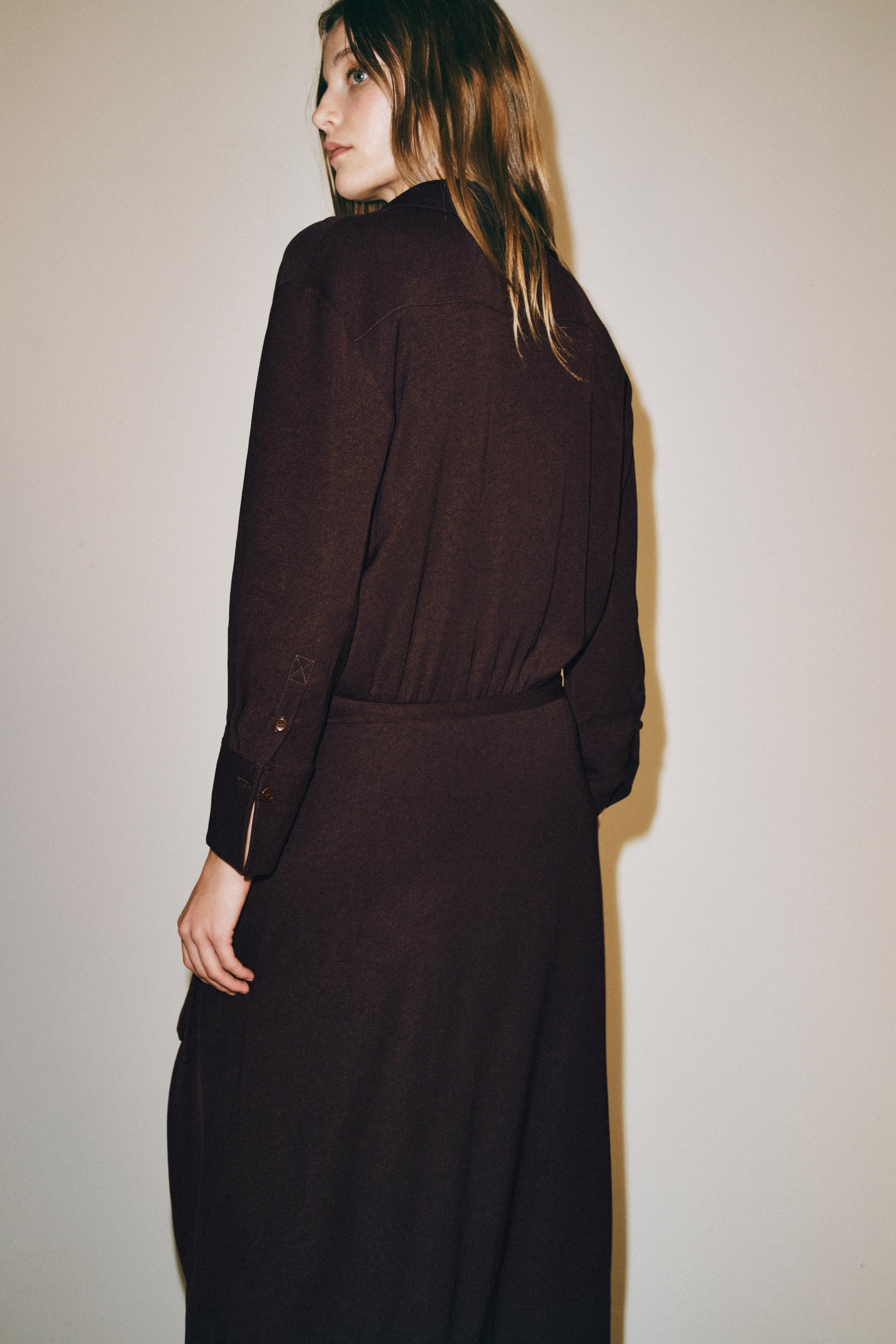 Женские платья Zara ZW COLLECTION LINGERIE-STYLE WRAP DRESS — фото 4