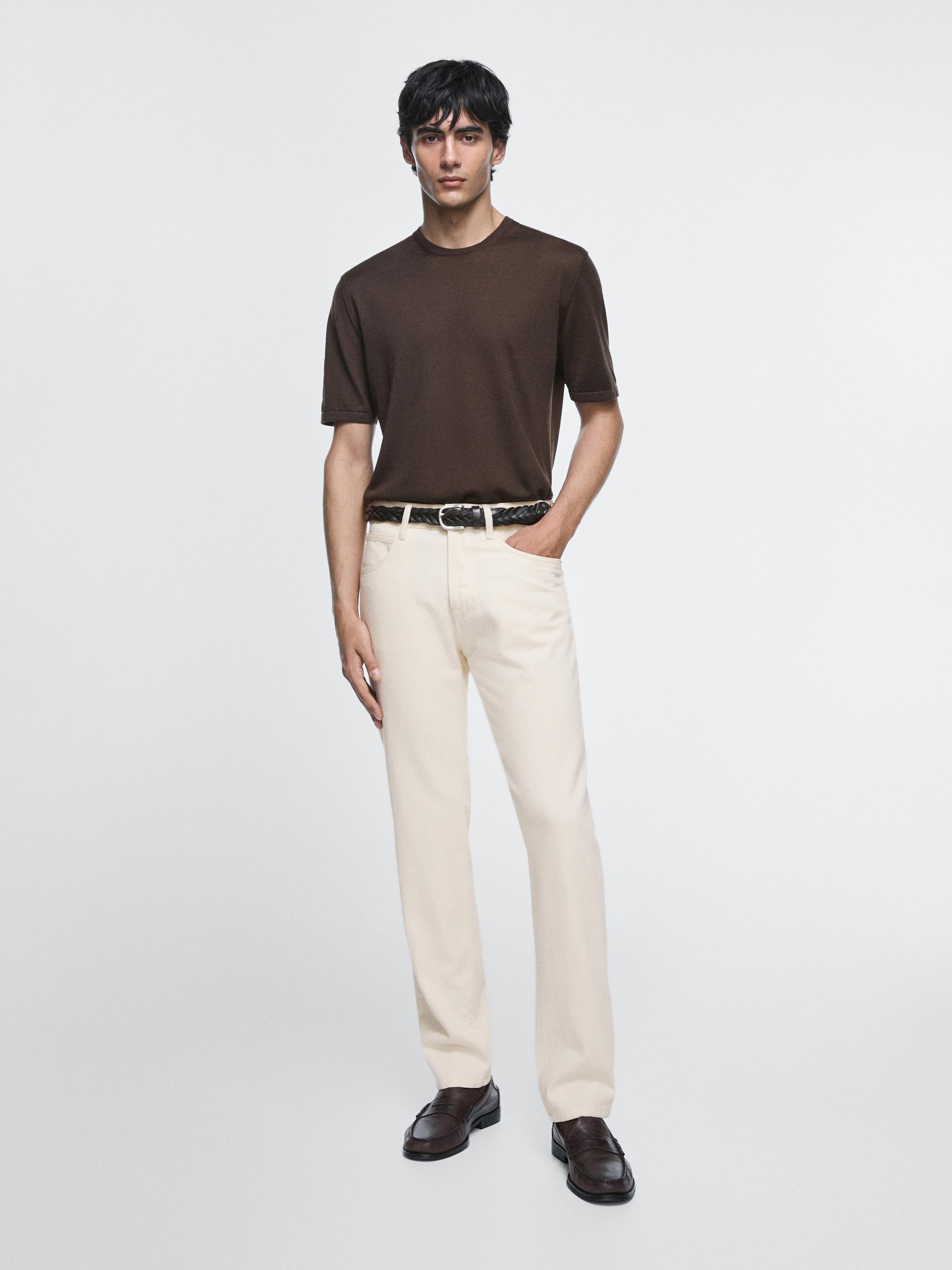 Tapered fit jeans — Ecru