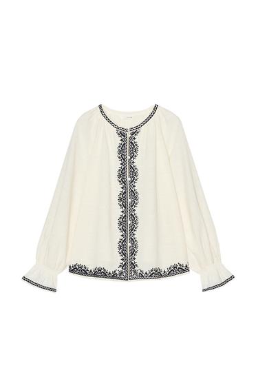 CONTRAST EMBROIDERY SHIRT