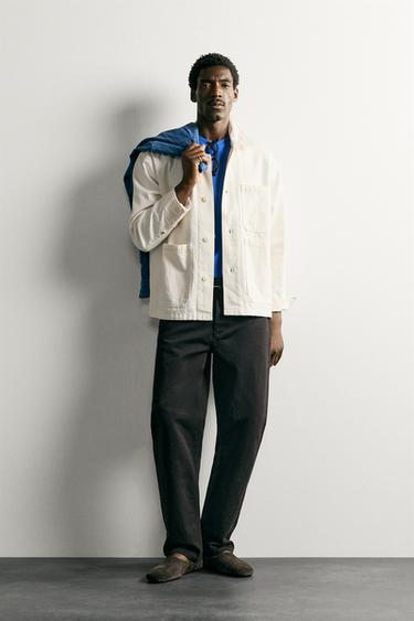 Zara RELAXED FIT POCKET JACKET - Ecru - Image 0
