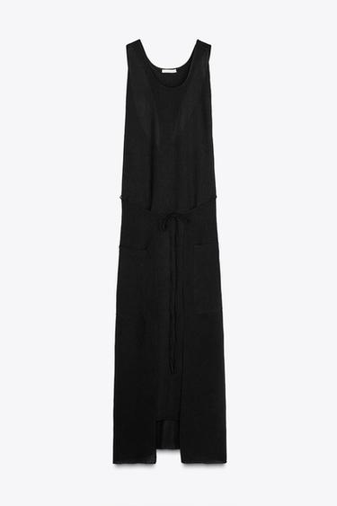 ROBE FLUIDE TEXTURÉE - Noir de Zara - Image 7