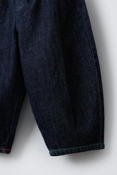 BALLOON DENIM TROUSERS - Blue / Indigo by Zara - Image 3