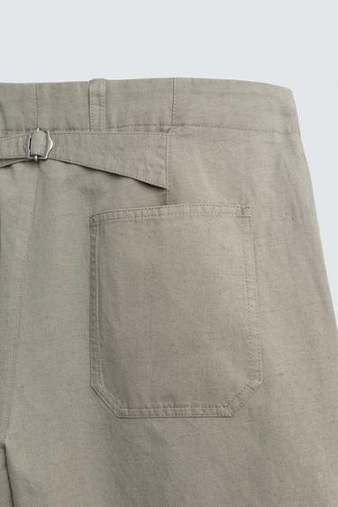 RELAXED FIT TROUSERS WITH TAB - Grey green by Zara - Image 10