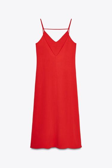 ROBE LONGUE FLUIDE - Rouge de Zara - Image 6