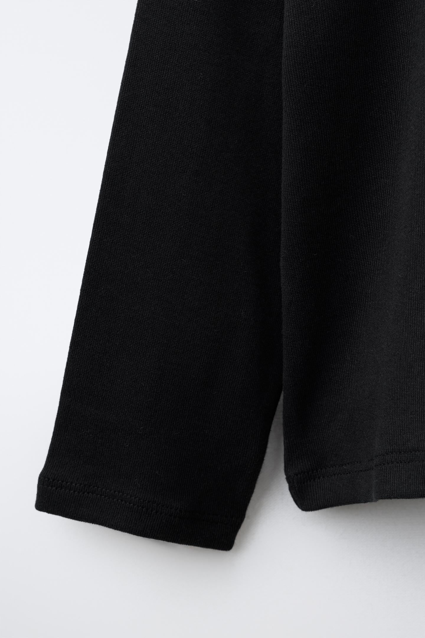 Детская футболка Zara Solid Turtleneck, цвет: Чёрный — фото 4