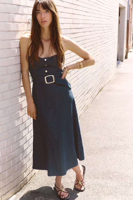 STRAPLESS BELTED DRESS