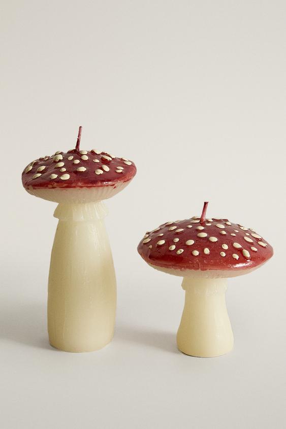 BOUGIE DÉCORATIVE CHAMPIGNON DE NOËL - Rouge de Zara - Image 0