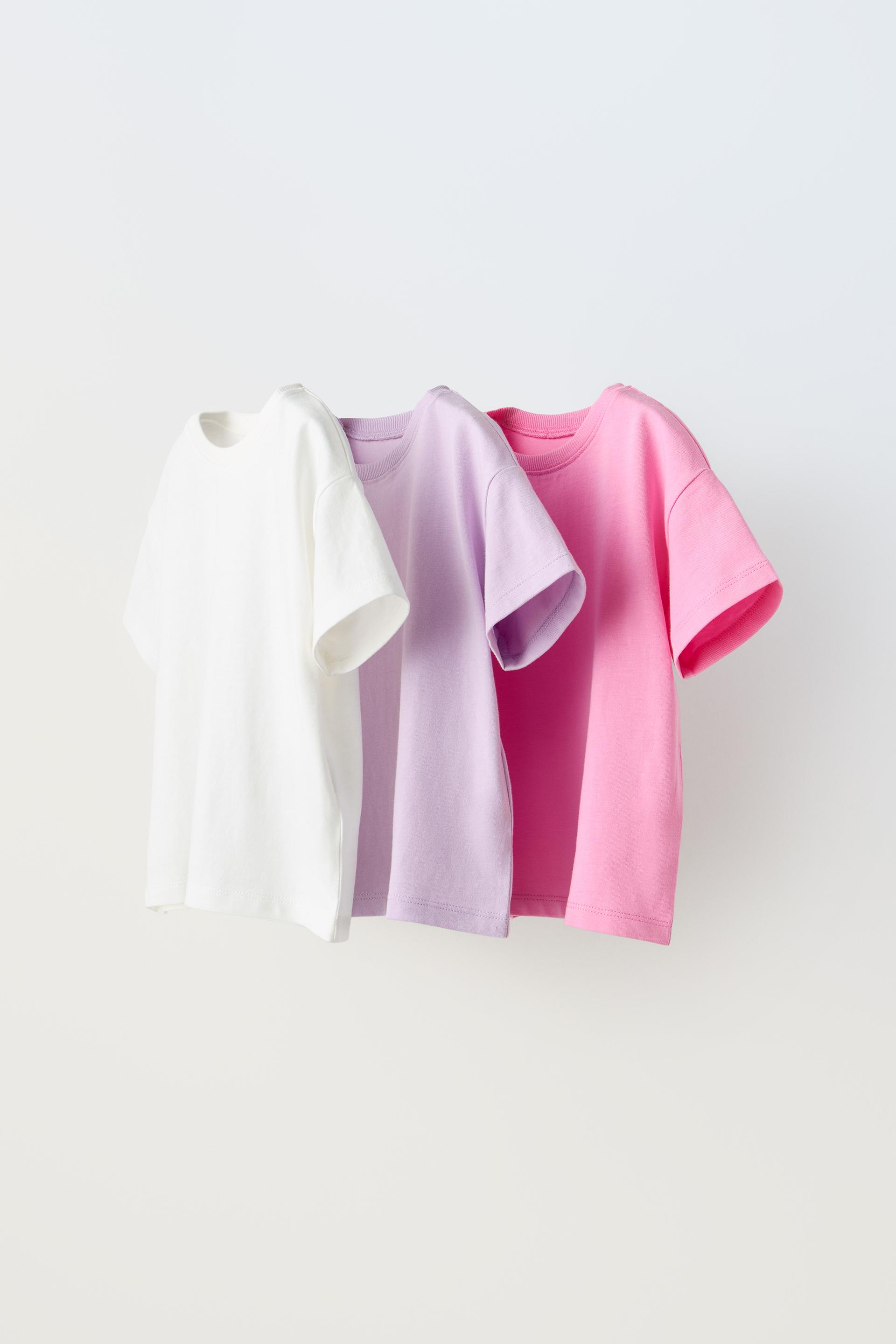 3PACK OF PLAIN TSHIRTS Bubble gum ZARA Turkey
