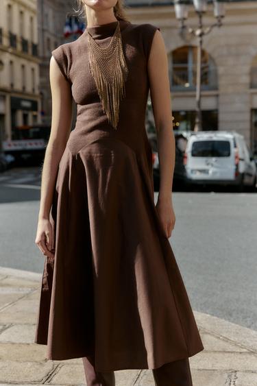 ROBE BIMATIÈRE SOFT - Marron foncé de Zara - Image 1