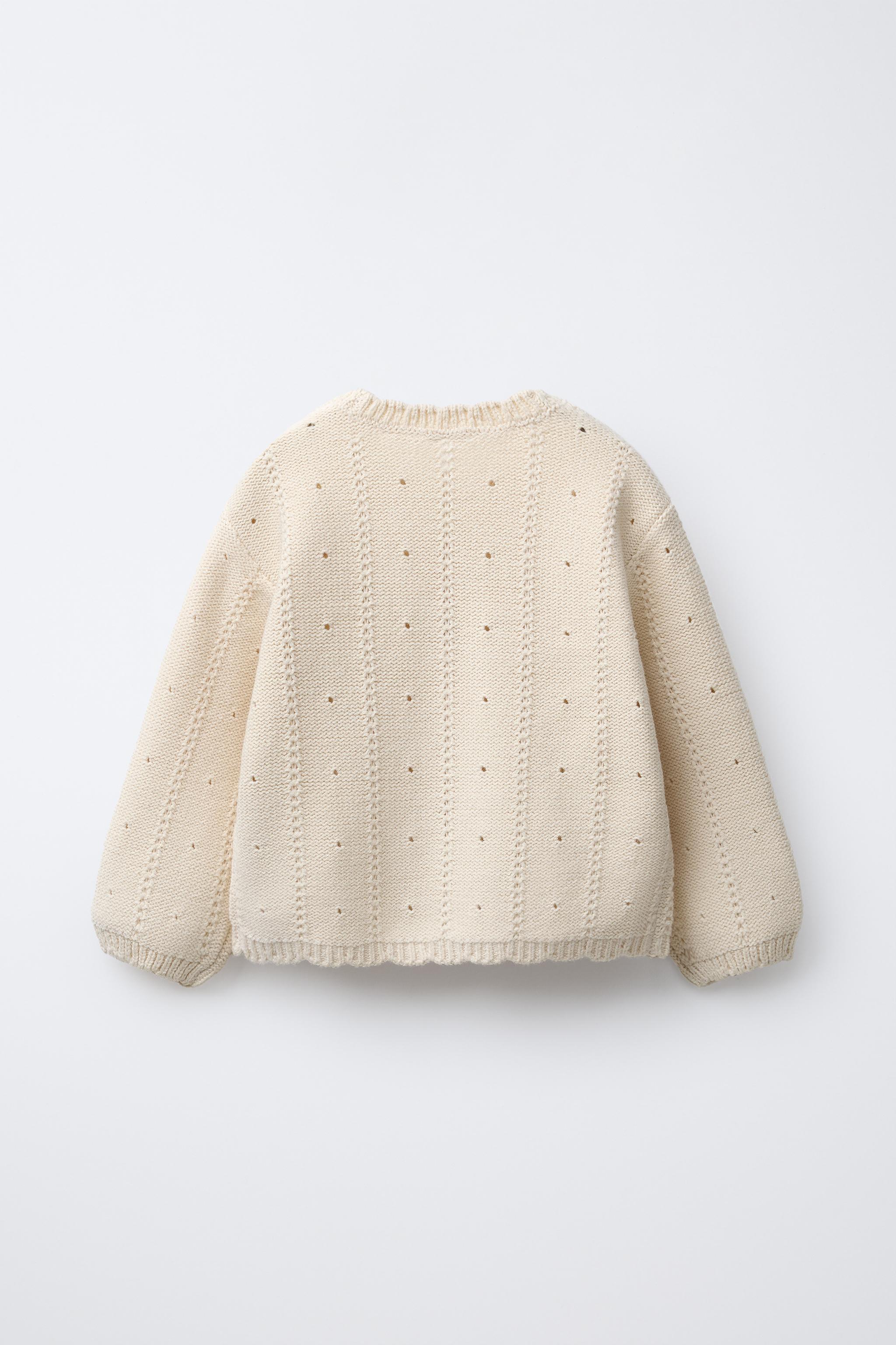 fleurir_accessory様 FLORAL EMBROIDERED KNIT SWEATER - Ecru | ZARA United States