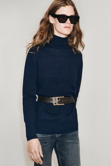 100% EXTRA-SOFT WOOL SWEATER — Navy blue 1