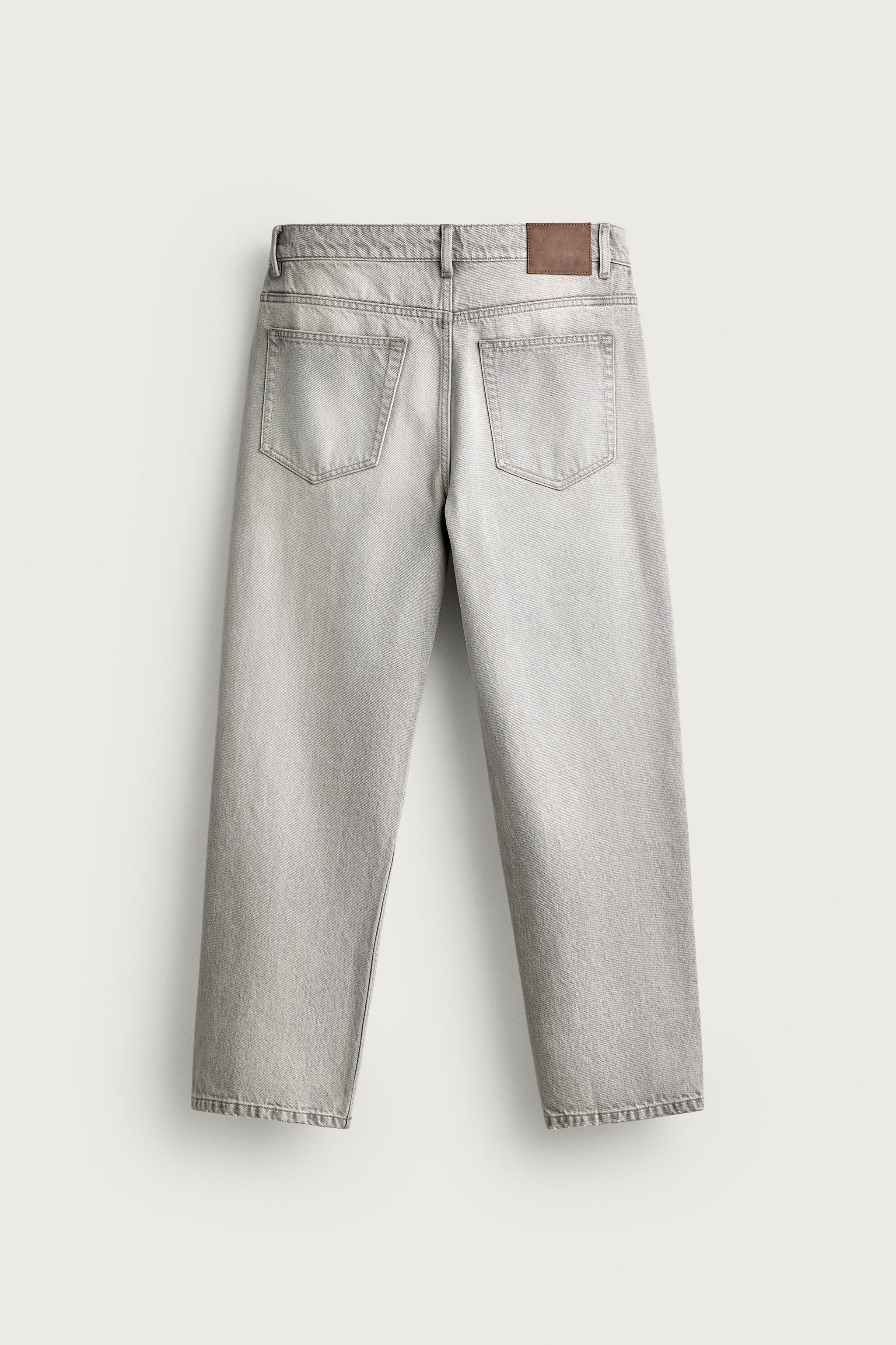 STRAIGHT ANKLE JEANS — Light gray (alternate view)