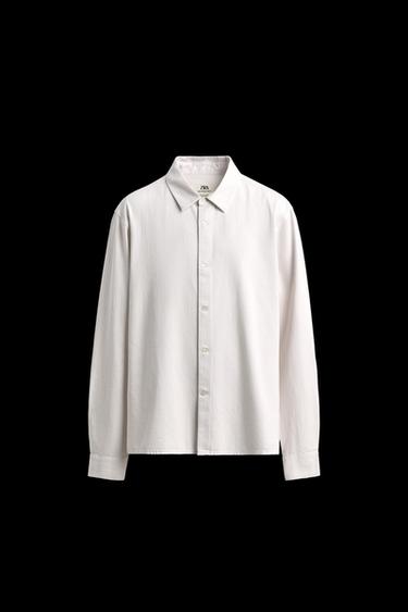 Zara LIMITED EDITION LIGHT DENIM SHIRT - Oyster-white - Image 0