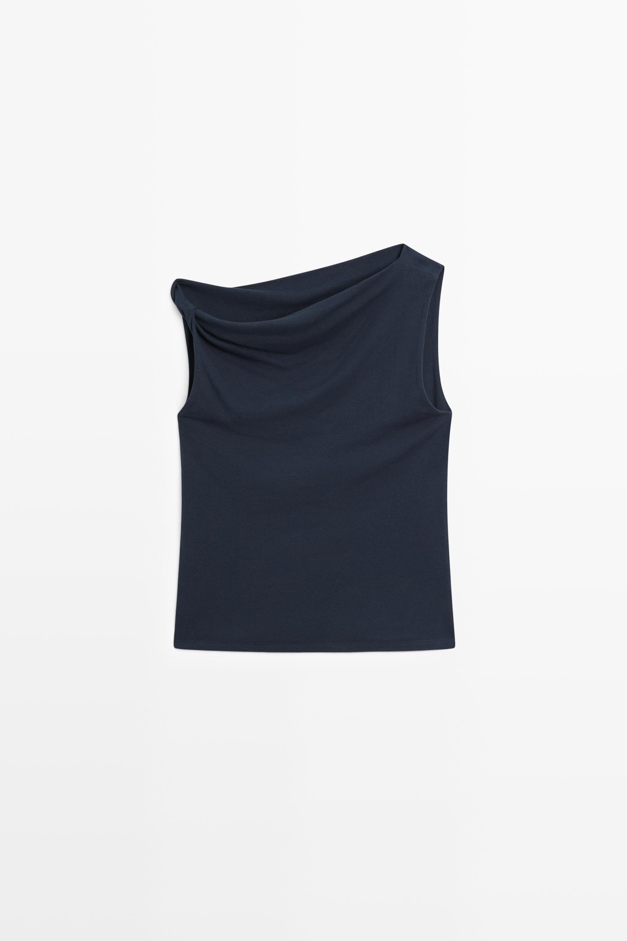 Asymmetric drop sleeve top