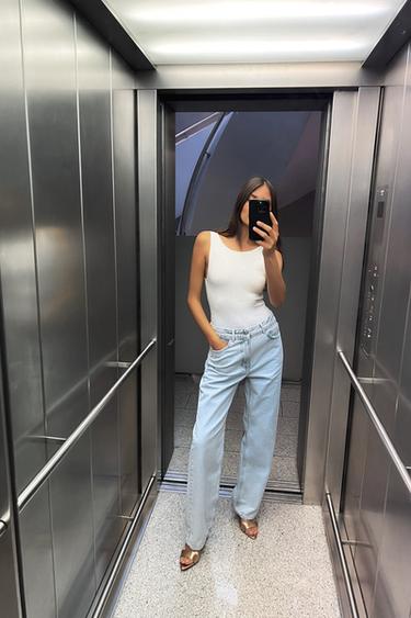 БОДИ ИЗ ТРИКОТАЖА С БЛЕСТЯЩЕЙ НИТЬЮ — БЕЛЫЙ от Zara — изображение 0