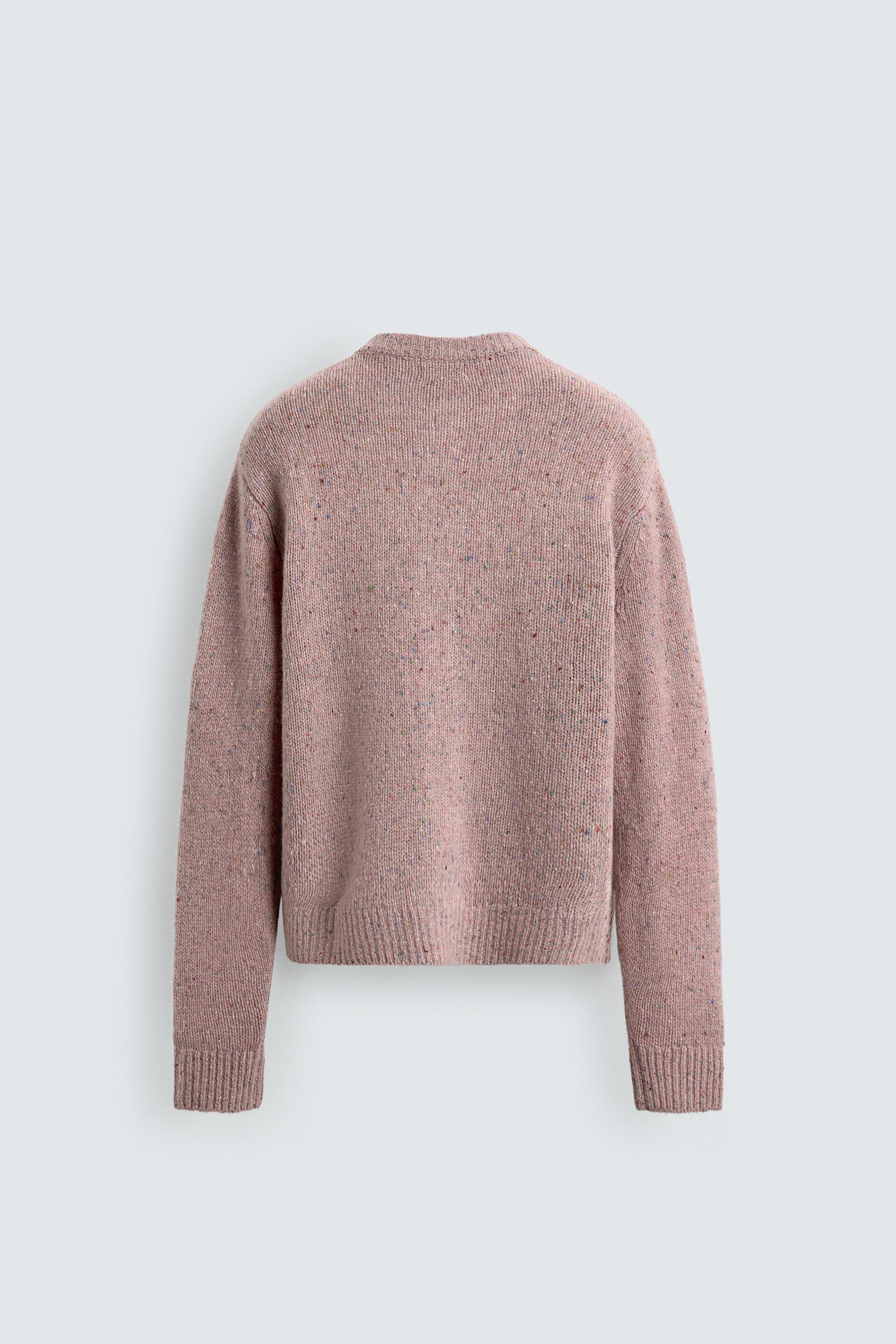 WOOL BLEND FLECKED CARDIGAN