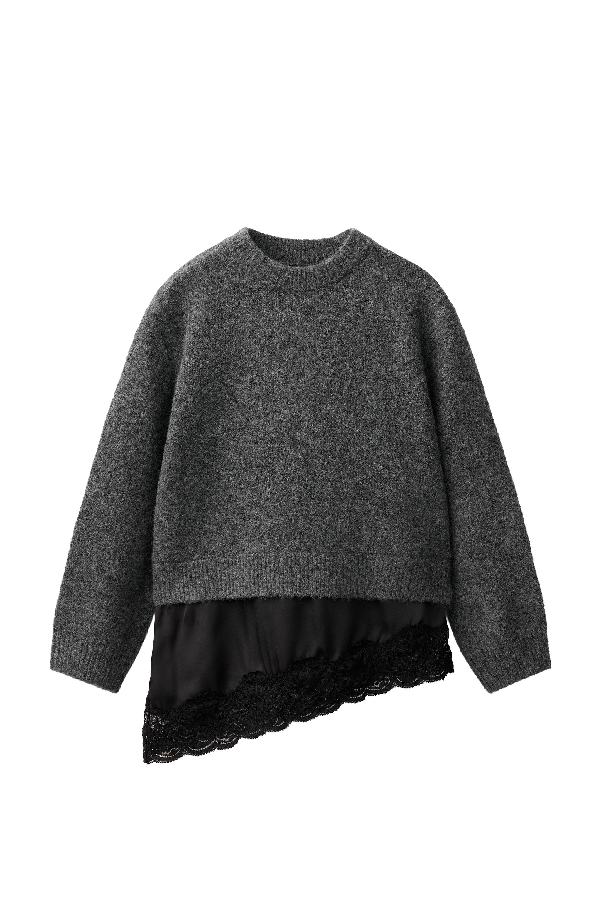 LACE TRIM SWEATER