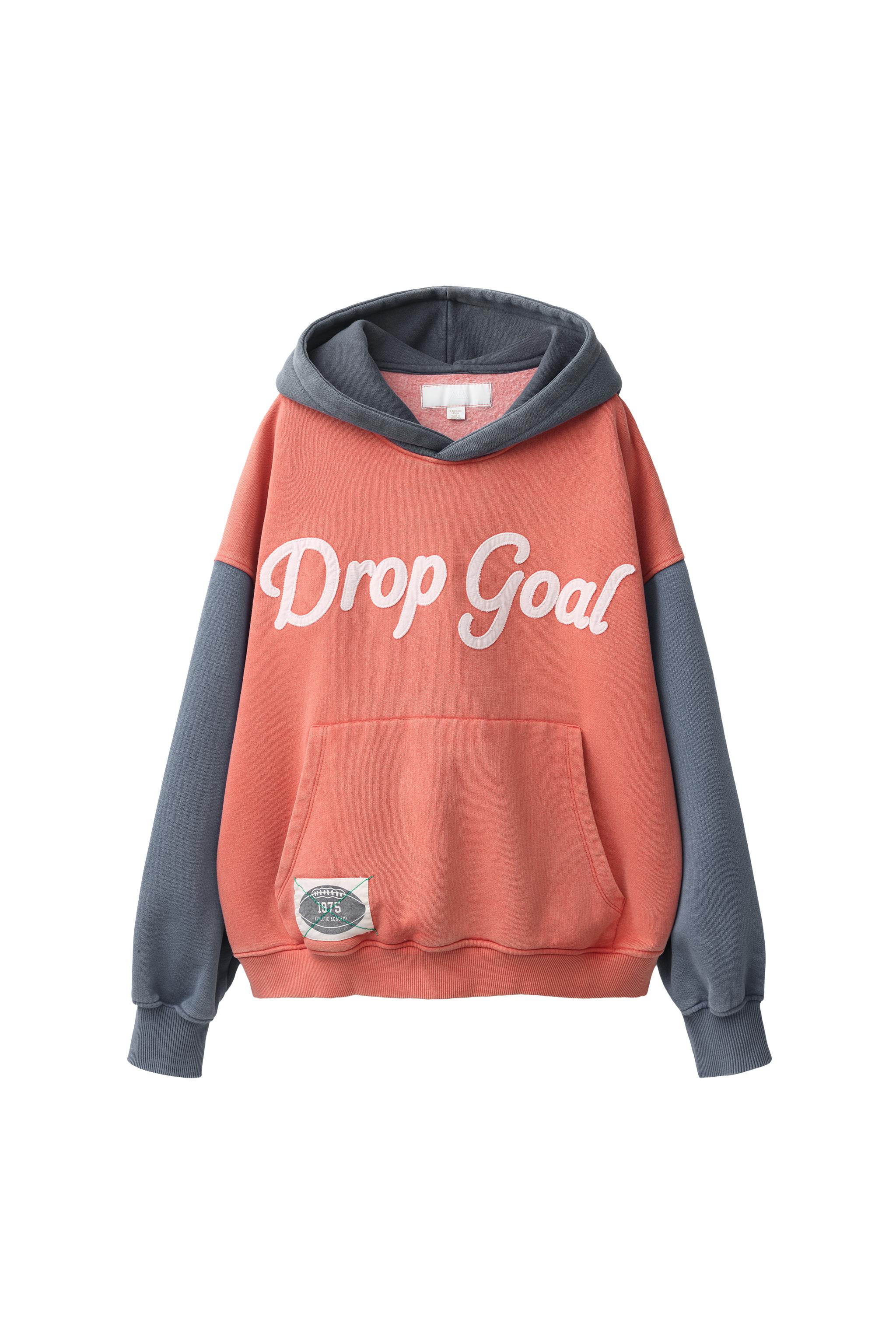 COLORBLOCK TEXT HOODIE - Red | ZARA Canada
