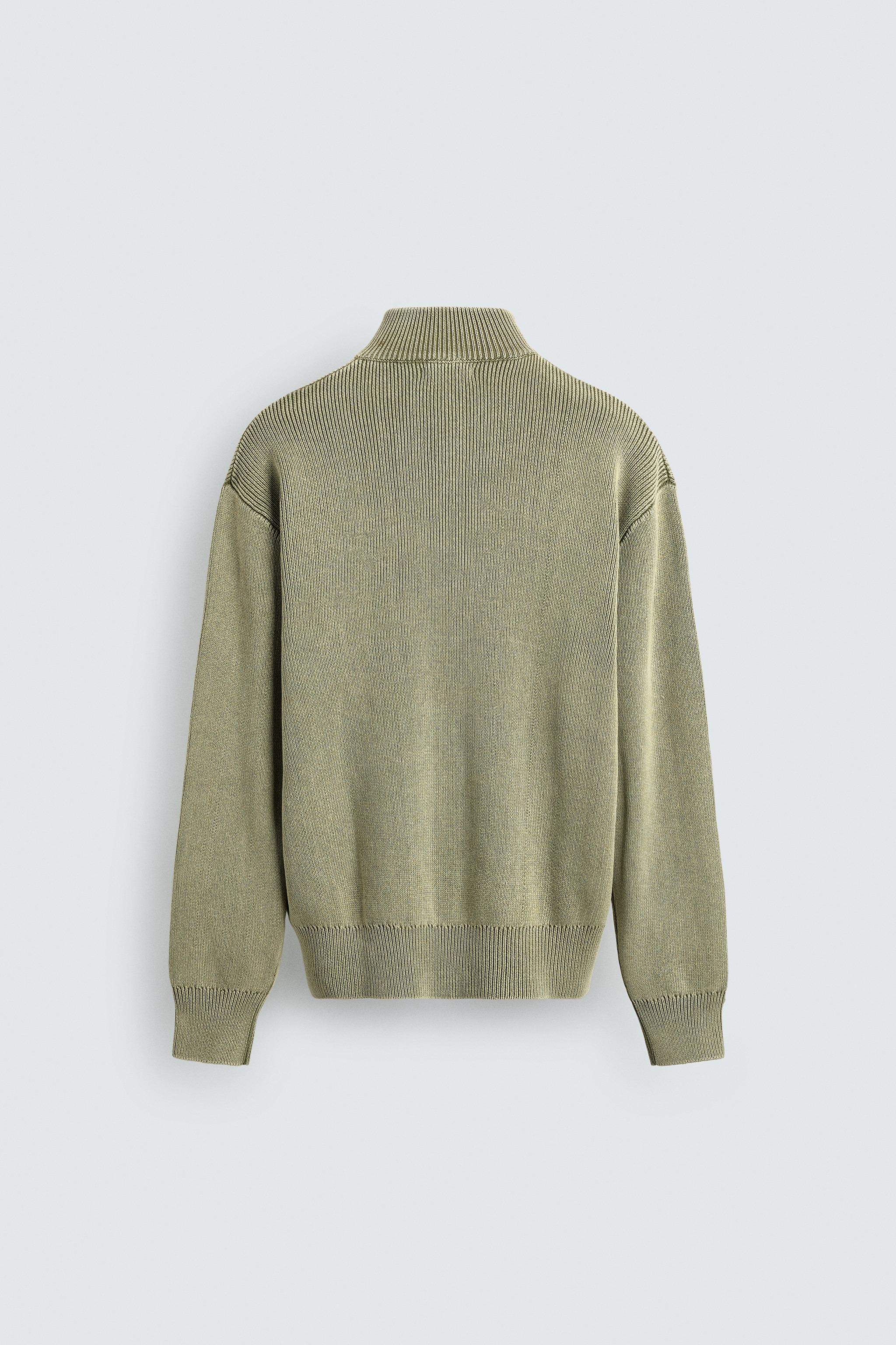 WASHED TEXTURED KNIT CARDIGAN