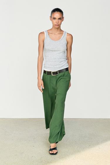 Zara Flowing total look pants - Green / Blue - Image 0