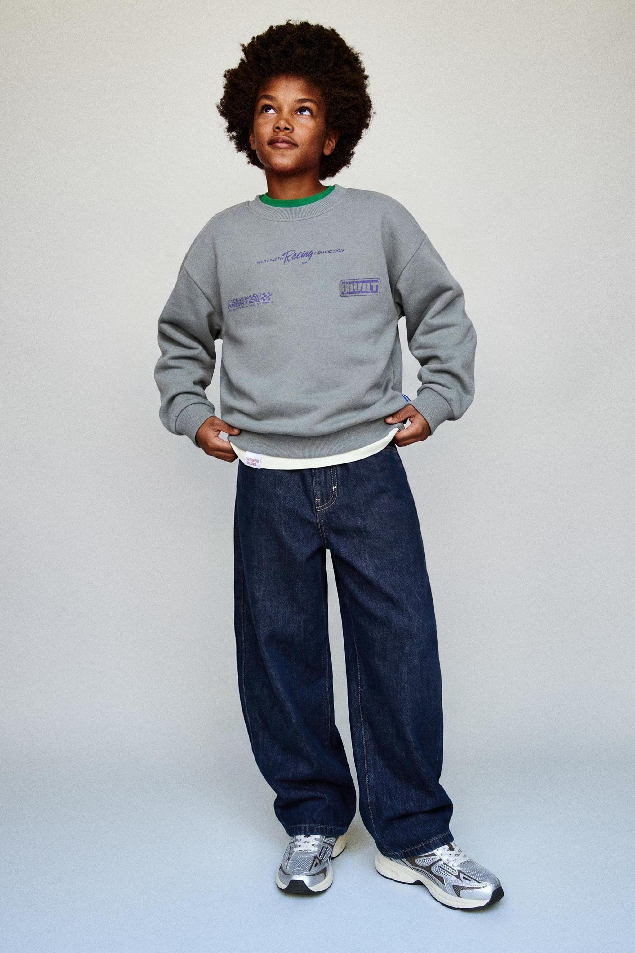 SLOGAN SWEATSHIRT - Grey | ZARA Curaçao / Curazao