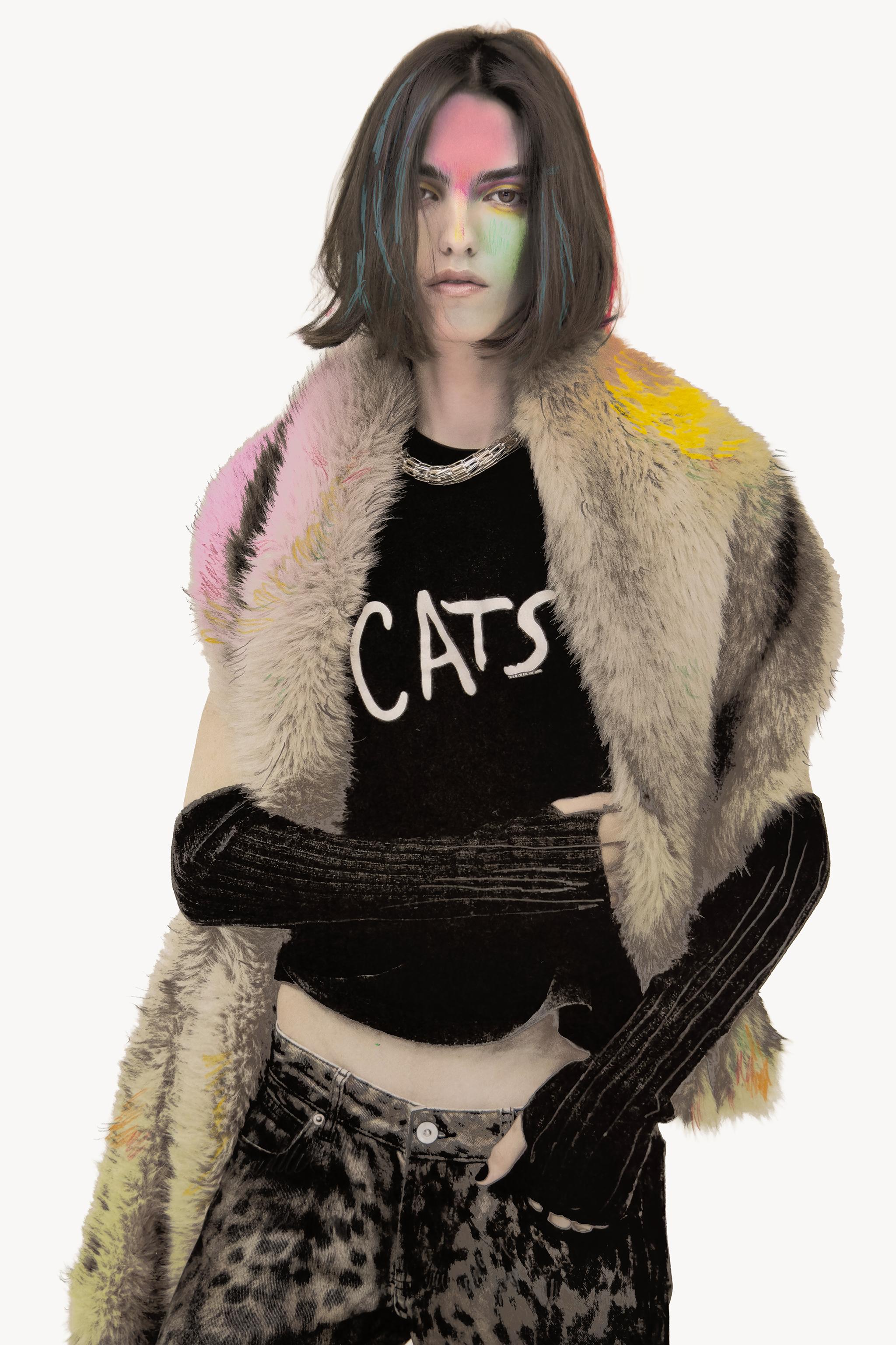 T-SHIRT EFFET DÉLAVÉ CATS