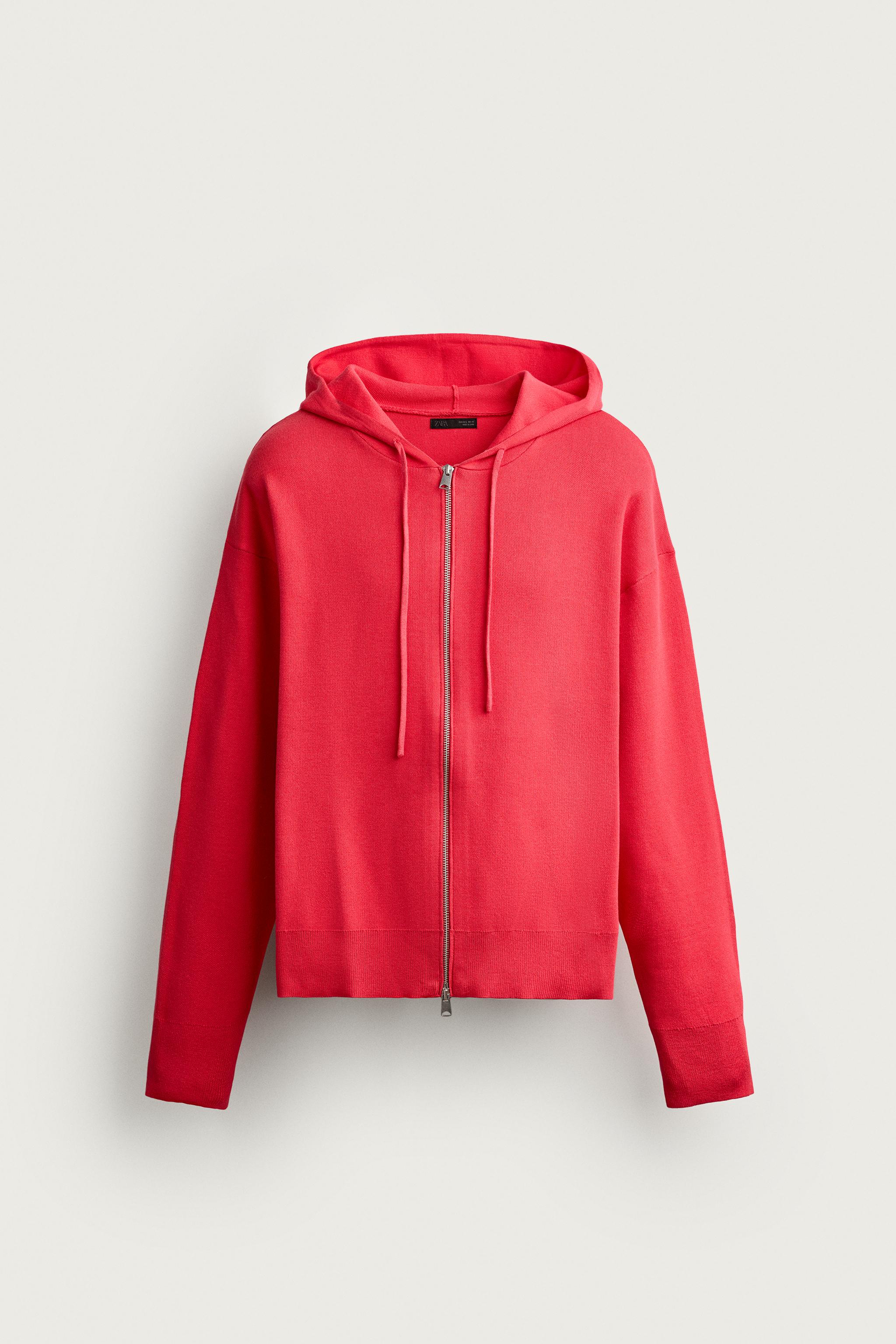 SOFT KNIT HOODIE — Red / Coral