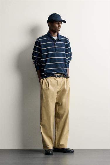 QUẦN CHINO XẾP LI - Nâu vàng từ Zara - Hình ảnh 0